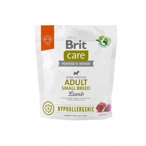 Корм сухий Brit Care Dog Hypoallergenic Adult Small Breed для дорослих собак малих порід від 1 до 10 кг гіпоалергенний з ягням 1 кг S172649 фото