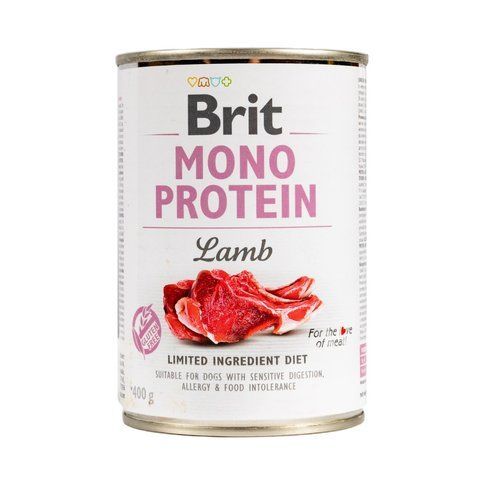 Корм вологий Brit Mono Protein Lamb для собак з ягнятиною 400 г S100834/100058/9773 фото