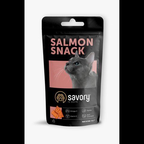 Хрумкі ласощі Savory Cats Snacks Pillows Gourmand with Salmon для дорослих вибагливих котів подушечки з лососем 60 г S31454 фото