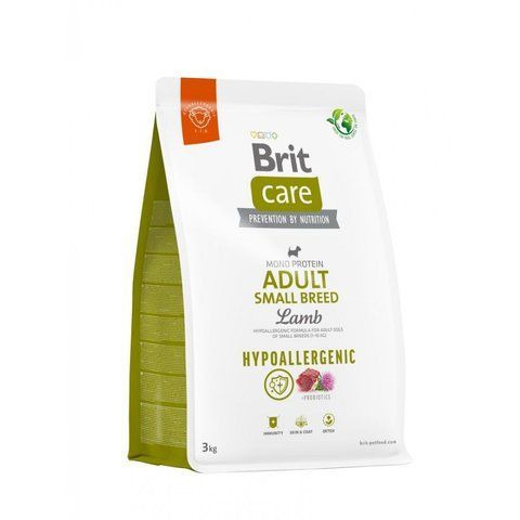 Корм сухий Brit Care Dog Hypoallergenic Adult Small Breed для дорослих собак малих порід від 1 до 10 кг гіпоалергенний з ягням 3 кг S172650 фото
