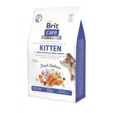 Корм сухий Brit Care Cat Grain Free Kitten Gentle Digestion Strong Immunity для кошенят для міцного імунітету з лососем 400 г S172541 фото