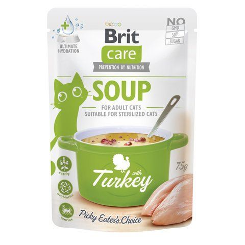 Корм вологий Brit Care Soup Turkey д/котів суп з індичкою 75 г S101057 фото