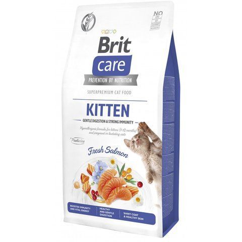 Корм сухий Brit Care Cat Grain Free Kitten Gentle Digestion Strong Immunity для кошенят для міцного імунітету з лососем 7 кг S172543 фото