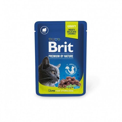 Корм вологий Brit Premium Lamb for Sterilised д/стерилізованих котів ягня 100 г S111831 фото