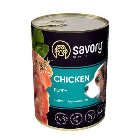 Корм вологий Savory Dog All breeds Puppy Chicken паштет для цуценят усіх порід з куркою 400 г S30556 фото