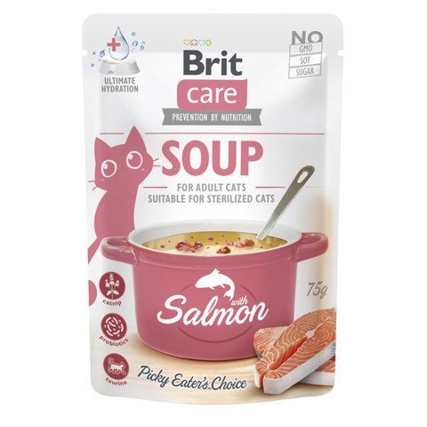 Корм вологий Brit Care Soup Salmon д/котів суп з лососем 75 г S101153 фото