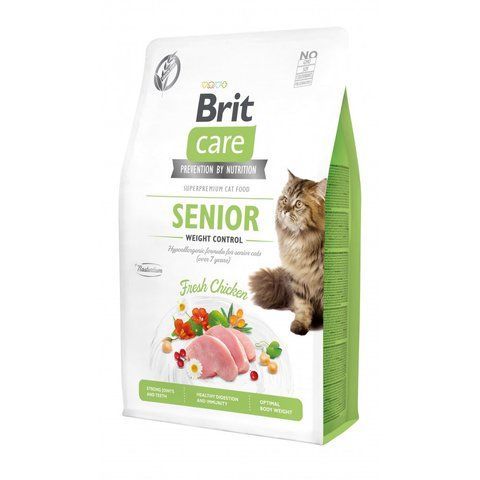 Корм сухий Brit Care Cat Grain Free Senior Weight Control для котів похилого віку з надмірною вагою з куркою 2 кг S171314/0945 фото