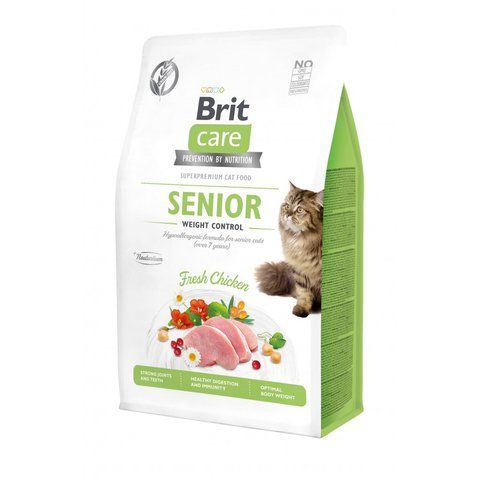 Корм сухий Brit Care Cat Grain Free Senior Weight Control для котів похилого віку з надмірною вагою з куркою 400 г S171315/0952 фото