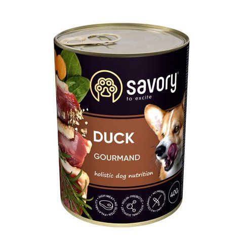 Корм вологий Savory Dog Gourmand Duck паштет для дорослих собак усіх порід з качкою 400 г S30471 фото