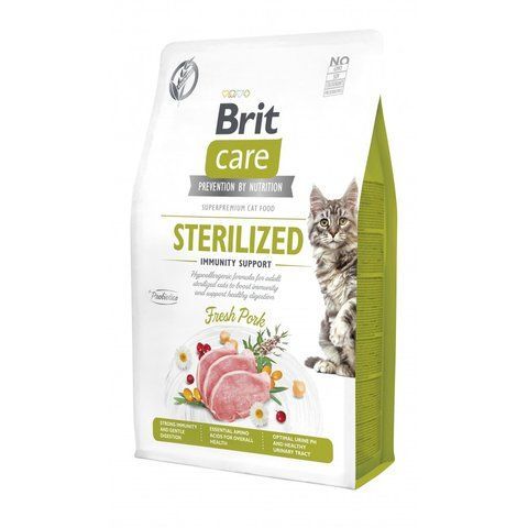 Корм сухий Brit Care Cat Grain Free Sterilized Immunity Support для стерилізованих котів для підтримки імунітету зі свининою 2 кг S172545 фото