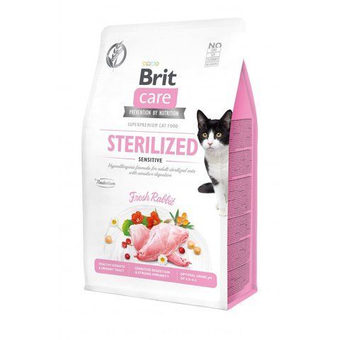 Корм сухий Brit Care Cat Grain Free Sterilized Sensitive для стерилізованих котів з чутливим травленням з кроликом 400 г S171291/0778 фото