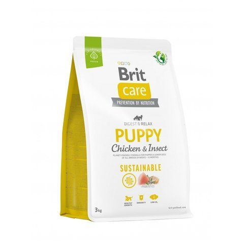 Корм сухий Brit Care Dog Sustainable Puppy для цуценят з куркою та комахами 3 кг S172170 фото