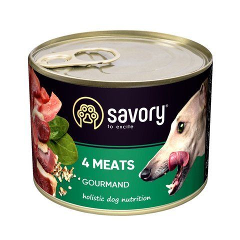 Корм вологий Savory Dog Gourmand 4 meats паштет для дорослих собак усіх порід з чотирма видами м&rsquo;яса 200 г S30389 фото