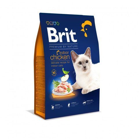 Корм сухий Brit Premium Cat by Nature Indoor для дорослих домашніх котів з куркою 8 кг S171869 фото