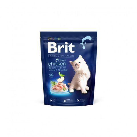 Корм сухий Brit Premium by Nature Cat Kitten для кошенят від 1-12 місяців з куркою 300 г S171842 фото