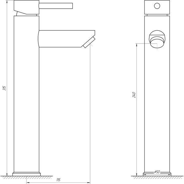 Змішувач для умивальника Globus Lux ALPEN SBT1-201-BB 000021153 фото