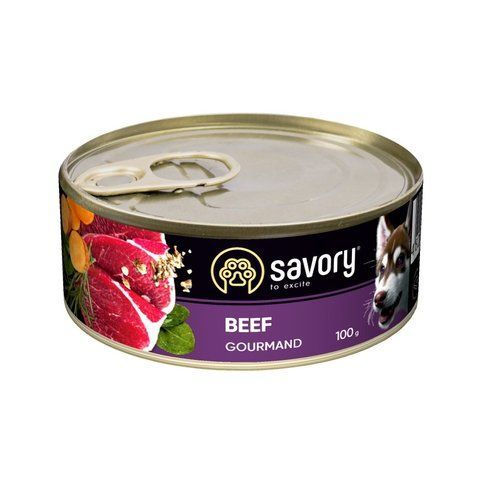 Корм вологий Savory Dog Gourmand Beef паштет для дорослих собак усіх порід з яловичиною 100 г S30419***** фото