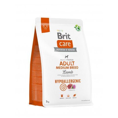 Корм сухий Brit Care Dog Hypoallergenic Adult Medium Breed для собак середніх порід гіпоалергенний з ягням 3 кг S172215 фото