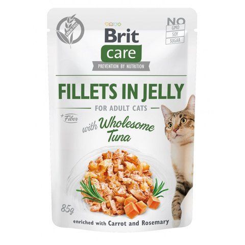 Корм вологий Brit Care Fillets in Jelly Wholesome Tuna д/котів філе в желе з тунцем 85 г S100533/0556 фото