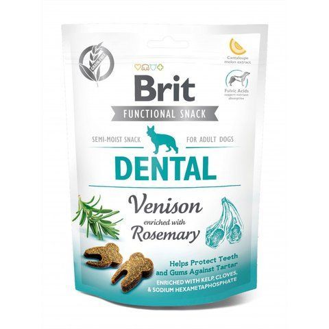 Ласощі Brit Care Functional Snack Dental для собак для захисту зубів та ясен з олениною та розмарином 150 г S111418/9949 фото