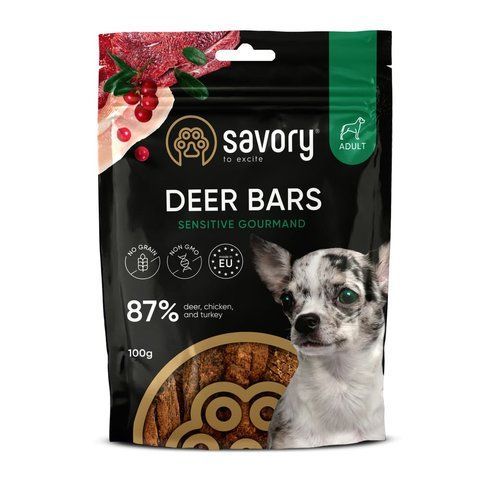 Джерки Savory Bars With Venison, батончики з олениною, 100 г S21120 фото