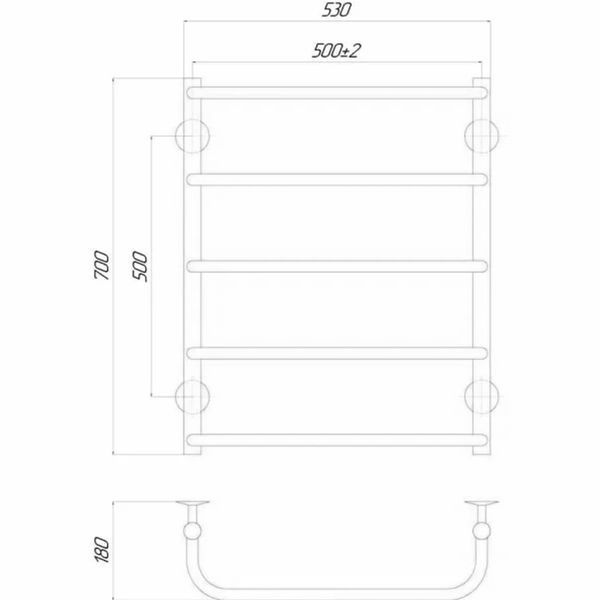Рушникосушарка UNIO LS ЕU 700-500-5 Драбинка Скоба електро 000029571 фото