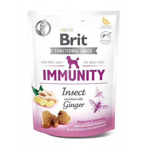 Ласощі Brit Care Functional Snack Immunity для собак для підтримки імунітету з комахами та імбиром 150 г S111421/9970 фото
