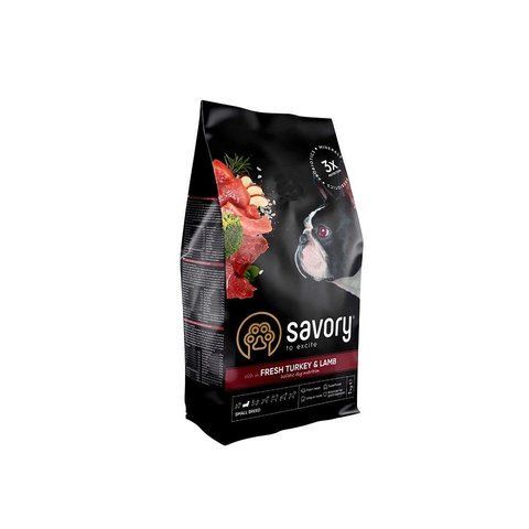 Корм сухий Savory Small Breed rich in Fresh Turkey and Lamb для дорослих собак малих порід зі свіжим ягням та індичкою 1 кг S30341 фото