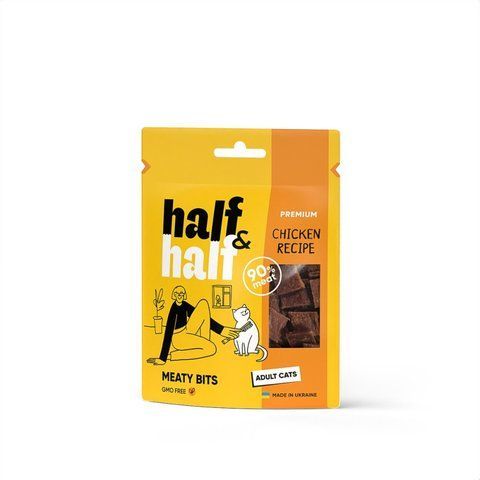 Ласощі HalfHalf м ясні шматочки для котів, із куркою 50 г S31854 Half фото