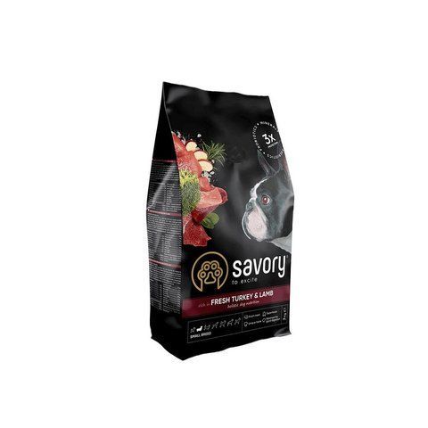 Корм сухий Savory Small Breed rich in Fresh Turkey and Lamb для дорослих собак малих порід до 10 кг зі свіжим ягням та індичкою 3 кг S30358 фото
