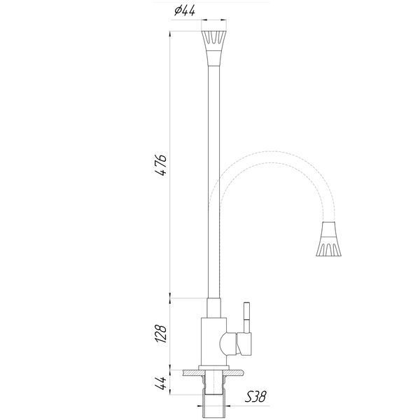 Змішувач для кухні Globus Lux ALPEN SBT1-203SA-GP-B01 000026595 фото