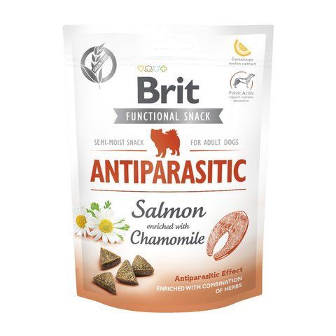 Ласощі Brit Care Functional Snack Snack Antiparasitic Salmon д/собак напіввологі антипаразитарний ефект лосось 150 г S111425 фото