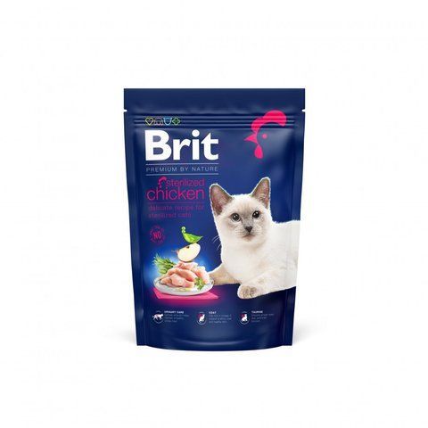 Корм сухий Brit Premium by Nature Cat Sterilised для стерилізованих котів з куркою 800 г S171854 фото