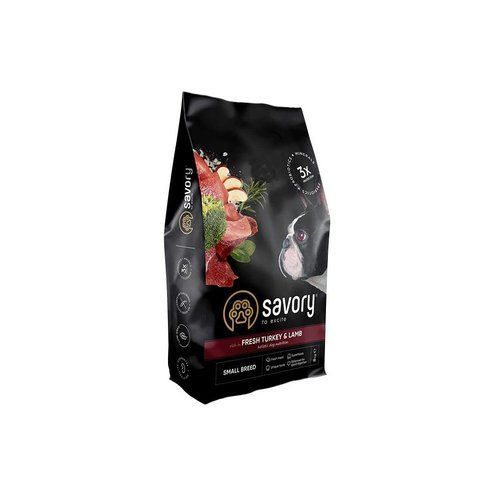 Корм сухий Savory Small Breed rich in Fresh Turkey and Lamb для дорослих собак малих порід до 10 кг зі свіжим ягням та індичкою 8 кг S30365 фото