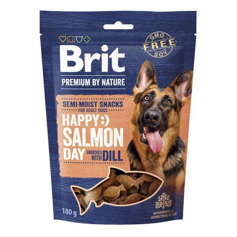 Ласощі Brit Premium Semi-moist Snacks Salmon with Dill напіввологі д/cобак з лососем і кропом 180 г S112281 фото