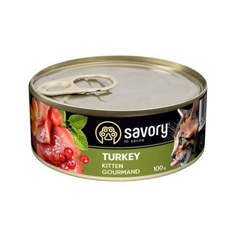 Корм вологий Savory Kitten Turkey паштет для кошенят з індичкою 100 г S30679***** фото