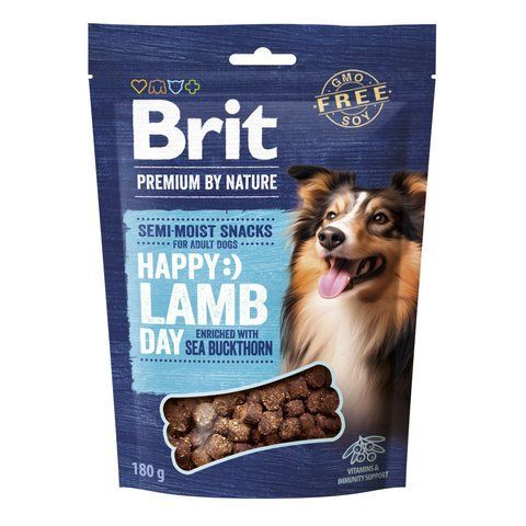 Ласощі Brit Premium Semi-moist Snacks Lamb with Sea Buckthorn напіввологі д/cобак з ягням і обліпихою 180 г S112282 фото