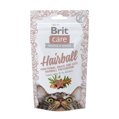 Ласощі Brit Care Functional Snack Hairball д/котів для виведення шерсті з качкою 50 г S111265/1395 фото