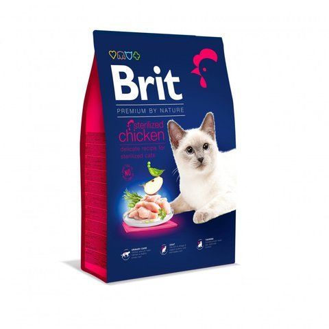 Корм сухий Brit Premium by Nature Cat Sterilised для стерилізованих котів з куркою 8 кг S171870 фото