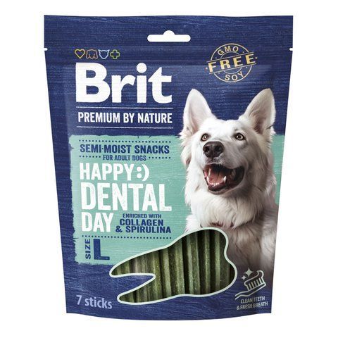 Ласощі Brit Premium Dental Snacks L д/cобак великих порід з колагеном і спіруліною 250 г S112284 фото