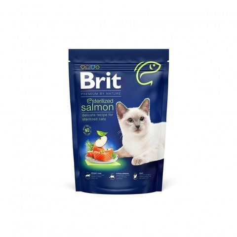 Корм сухий Brit Premium by Nature Cat Sterilized Salmon для стерилізованих котів з лососем 800 г S171856 фото
