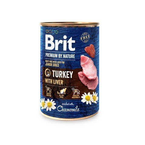 Корм вологий Brit Premium by Nature k консерви для собак з індичкою та індичою печінкою 400 г S100408/8553 фото