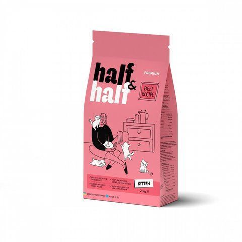 Корм сухий HalfHalf для кошенят з яловичиною 2 кг S20789 фото