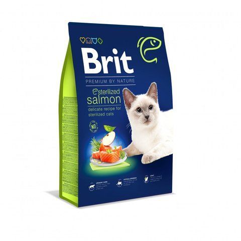 Корм сухий Brit Premium by Nature Cat Sterilized Salmon для стерилізованих котів з лососем 8 кг S171872 фото