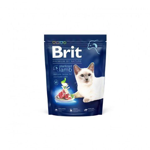 Корм сухий Brit Premium by Nature Cat Sterilized Lamb для стерилізованих котів з ягням 300 г S171847 фото