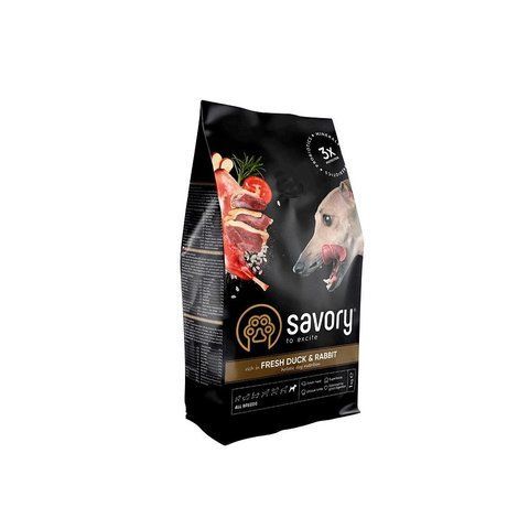 Корм сухий Savory Adult All Breeds rich in Fresh Duck and Rabbit для собак усіх порід зі свіжою качкою та кроликом 1 кг S30167 фото