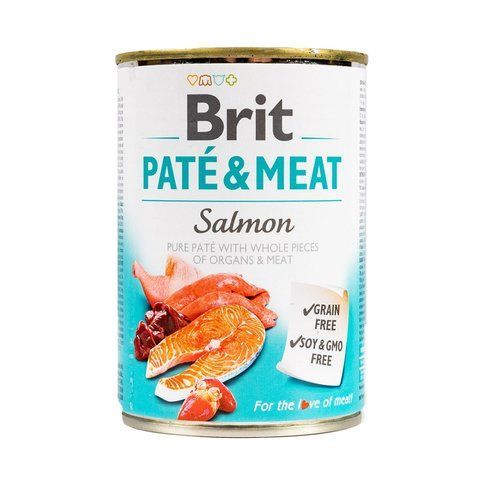 Корм вологий Brit Care Pate and Meat для дорослих собак з лососем 400 г S100864/100071/0267 фото
