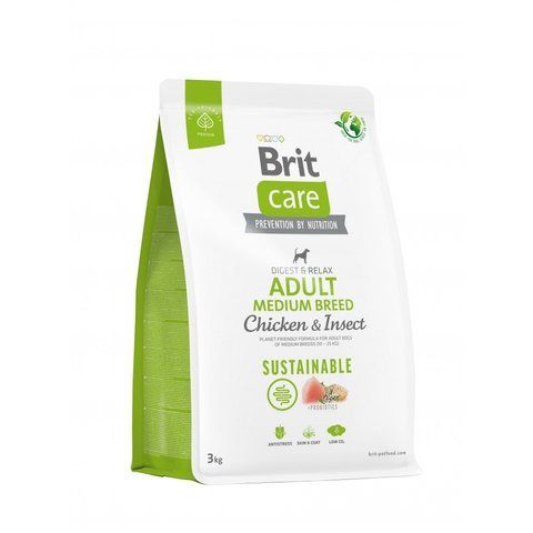 Корм сухий Brit Care Dog Sustainable Adult Medium Breed для дорослих собак середніх порід з куркою та комахами 3 кг S172176 фото