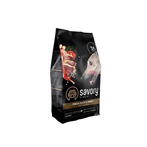 Корм сухий Savory Adult All Breeds rich in Fresh Duck and Rabbit для собак усіх порід зі свіжою качкою та кроликом 3 кг S30174 фото
