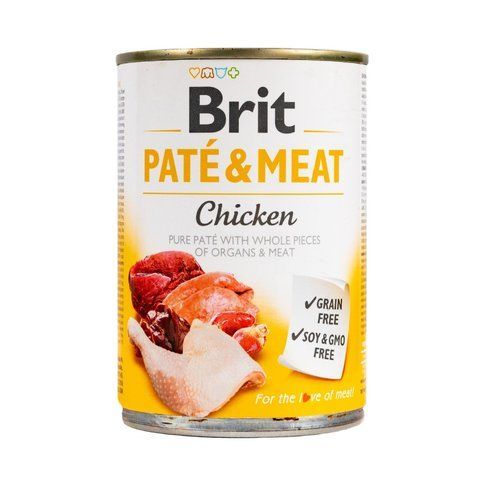 Корм вологий Brit Care Pate and Meat для дорослих собак з куркою 400 г S100859/100073/0281 фото